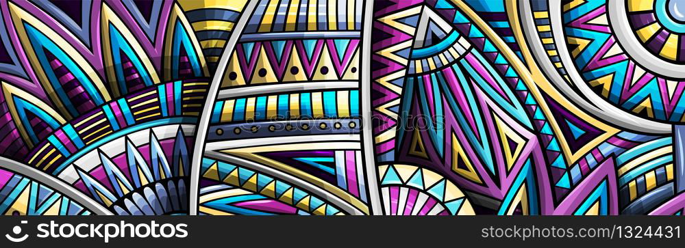 Abstract ethnic rug ornamental pattern. Vector vintage background. Colorful tribal stripe banner design for print on greeting cards, phone cases, scarves, fashion. Abstract ethnic rug ornamental pattern. Vector vintage background.
