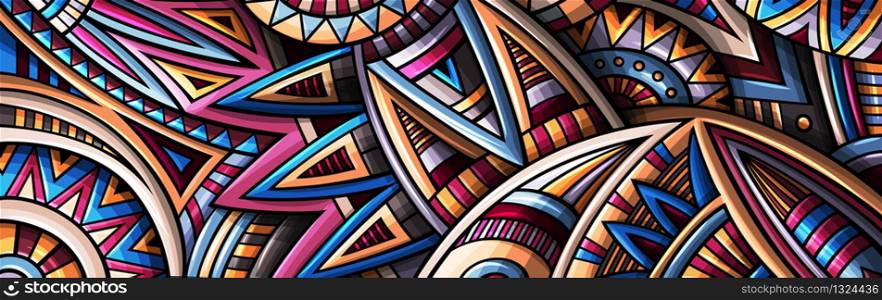 Abstract ethnic rug ornamental pattern. Vector vintage background. Colorful tribal stripe banner design for print on greeting cards, phone cases, scarves, fashion. Abstract ethnic rug ornamental pattern. Vector vintage background.