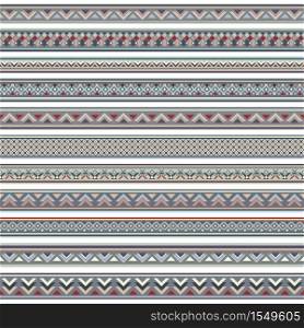 Abstract ethnic stripes. Ornamental nature vector borders set. Abstract ethnic stripes. Ornamental borders set