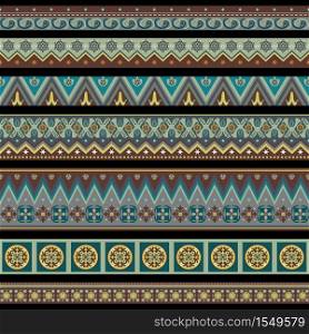 Abstract ethnic stripes. Ornamental vector borders set. Abstract ethnic stripes. Ornamental vector borders