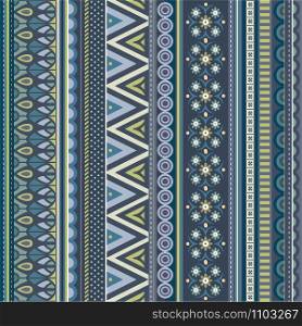 Abstract ethnic vintage geometric vector strip pattern. Abstract geometric vector strip pattern
