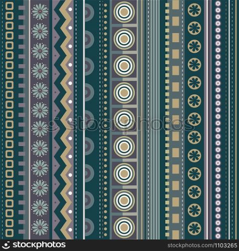 Abstract ethnic vintage geometric vector strip pattern. Abstract vector strip pattern