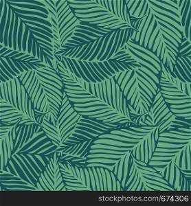 Abstract exotic plant seamless pattern. Tropical pattern, palm leaves seamless vector floral background.. Abstract exotic plant seamless pattern. Tropical pattern,