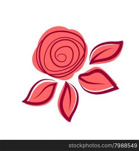 Abstract exotic rose flower. Logotype design for flower shop, beauty salon, travel agency and other.