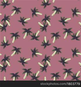 Abstract exotic seamless pattern with random palm tree shapes. Pale pink background. Decorative print. Designed for fabric design, textile print, wrapping, cover. Vector illustration.. Abstract exotic seamless pattern with random palm tree shapes. Pale pink background. Decorative print.