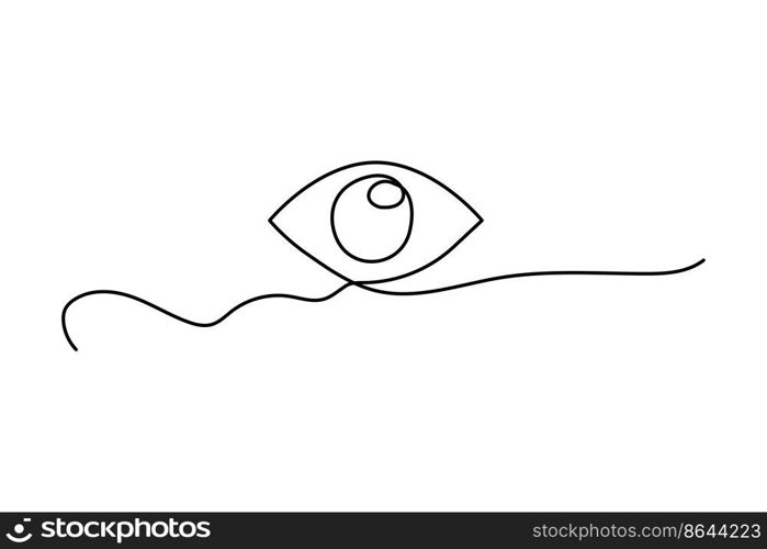 Abstract eye line for print design. Contour icon. Vector illustration. stock image. EPS 10.