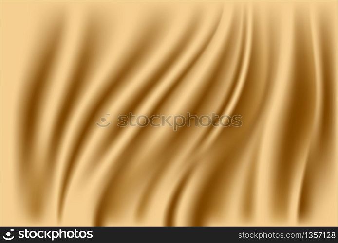 Abstract fabric background. Gold silk fabric and wave background.