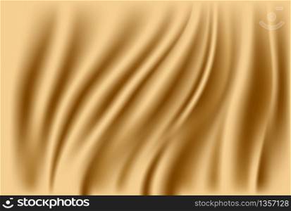 Abstract fabric background. Gold silk fabric and wave background.