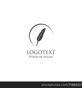 Abstract feather logo. Law logo. Attorney logo. writing logo