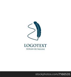 Abstract feather logo. Law logo. Attorney logo. writing logo