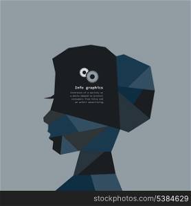 Abstract female head. A vector illustration