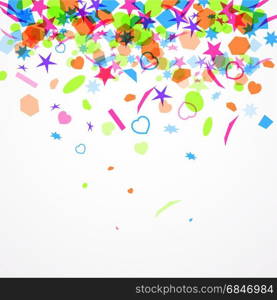 abstract festive background with colorful confetti, vector
