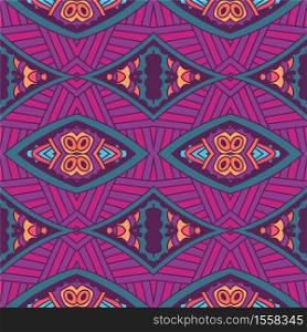 Abstract festive colorful ethnic tribal bohemian pattern Seamless nomadic geometric psychedelic colorful print. Ornamental doodle textile design. Vector seamless pattern ethnic tribal geometric psychedelic colorful print