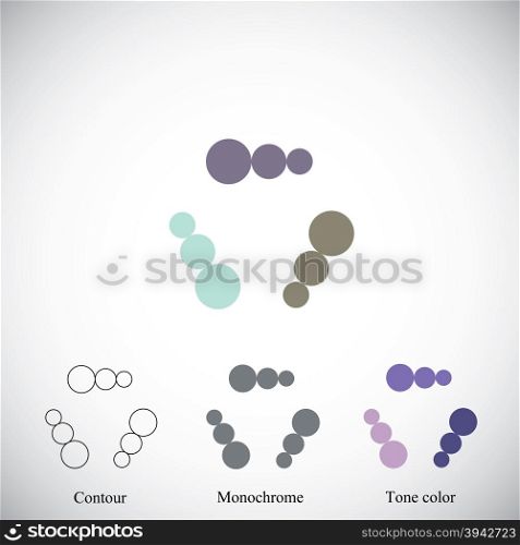 Abstract figure consist of circles. Abstract figure consist of circles in different color versions