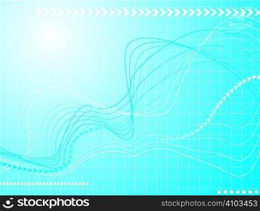 Abstract financial graphical wave in blue and white