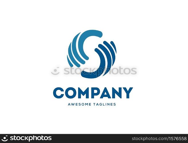 abstract finger as initial letter s logo vector