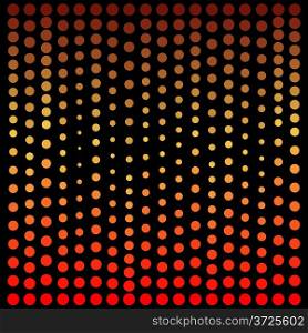 Abstract fire colored halftone circles background.