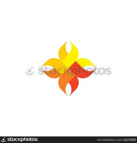 abstract fire flame icon geometric logo design
