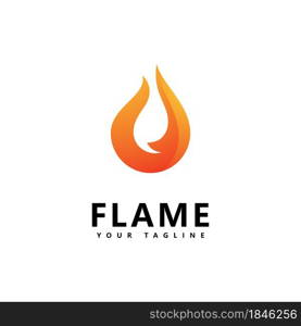 Abstract fire flame logo design