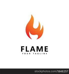 Abstract fire flame logo design