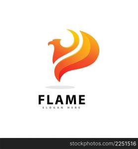 Abstract Fire Flame Logo Symbol with Gradient Color 