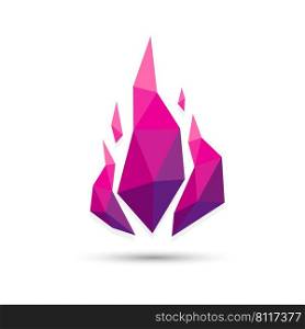 Abstract fire triangle purple geometric design