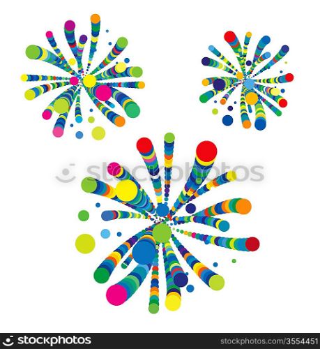 Abstract Fireworks - vector isolated on white background