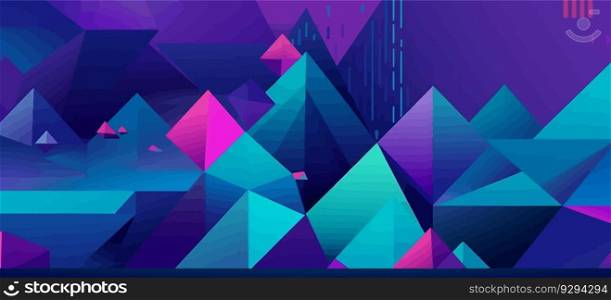 Abstract flat geometric with blue purple background. Vector pattern illustration