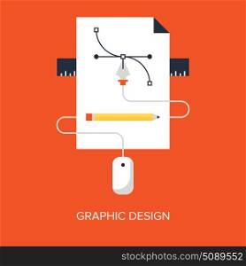 Abstract flat vector illustration of design and development concepts. Elements for mobile and web applications.
