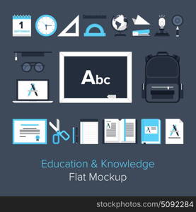 Abstract flat vector illustration of education and knowledge concept. Elements for mobile and web applications.