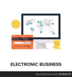 Abstract flat vector illustration of electronic concept. Elements for mobile and web applications.