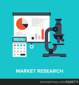 Abstract flat vector illustration of market research concept. Elements for mobile and web applications.