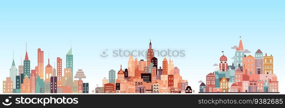 Abstract flat vector illustration of modern city. Abstract flat vector illustration of modern city.