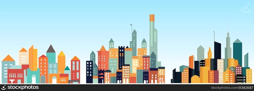 Abstract flat vector illustration of modern city. Abstract flat vector illustration of modern city.