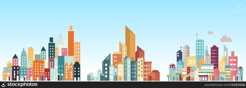 Abstract flat vector illustration of modern city. Abstract flat vector illustration of modern city.