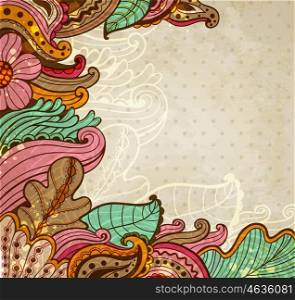 Abstract floral background. Hand drawn vector illustration.