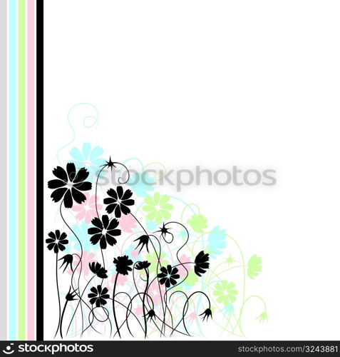 Abstract floral background, retro style