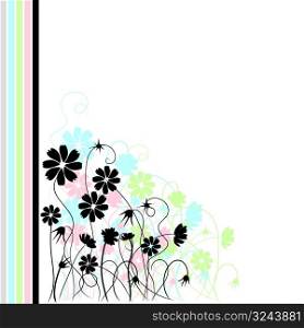 Abstract floral background, retro style