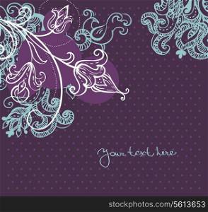 Abstract floral background with bird
