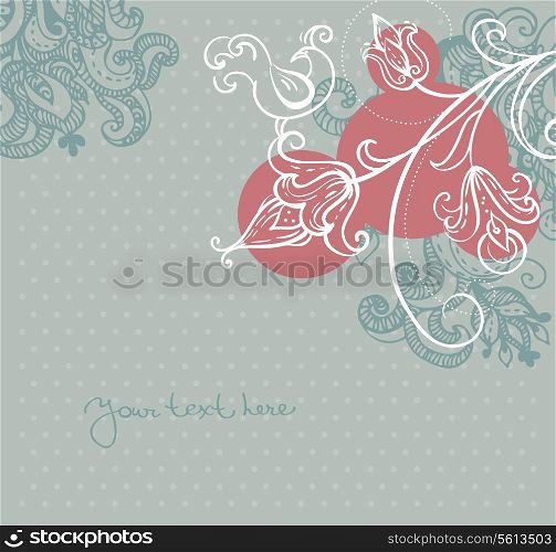 Abstract floral background with birds