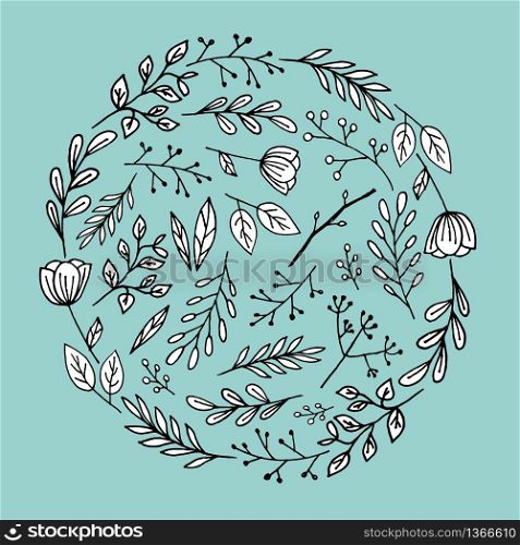 Abstract floral composition with geometric elements. Abstract floral composition with geometric elements vector