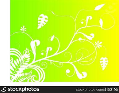 Abstract floral design in yellow and green ideal as a background