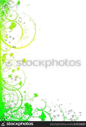Abstract floral design in yellow and green that will make an ideal border