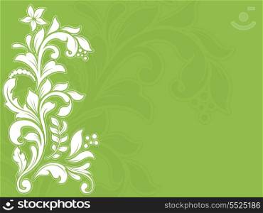 Abstract floral design on a bright green background