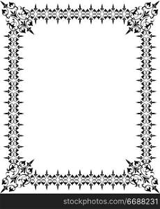 Abstract floral frame, elements for design, vector