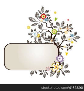 abstract floral frame vector illustration