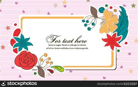 abstract floral frame vector illustration