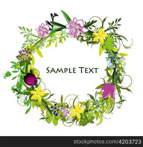 abstract floral frame vector illustration