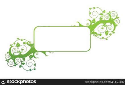 abstract floral frame with cute animals and leaves