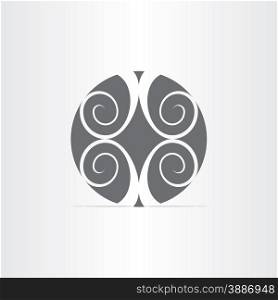 abstract floral gray circle icon design element